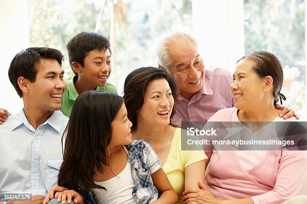 Retrato De Familia Asiática Foto de stock y más banco de imágenes de 10-11 años - 10-11 años, 8-9 años, Abrazar