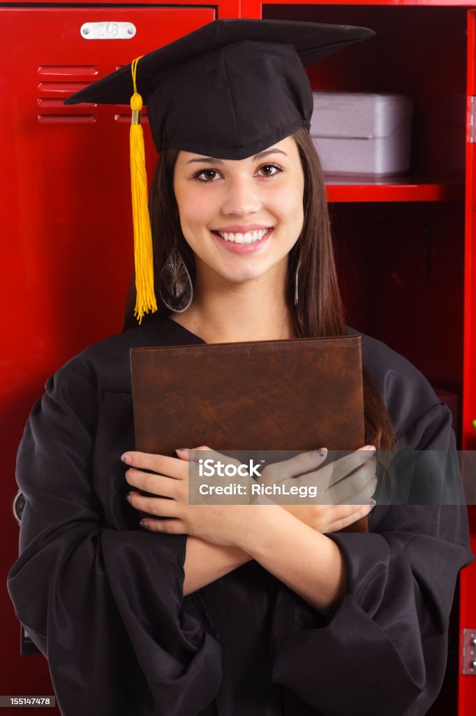 Studente in un armadietto - Foto stock royalty-free di Adulto