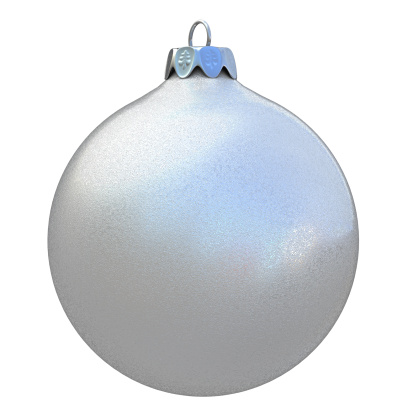 Silver Christmas Ball Isolated On White