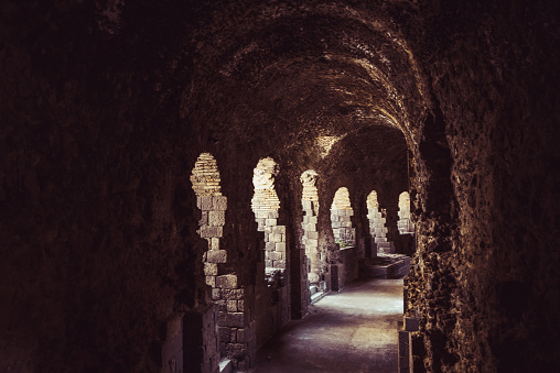 Underneath The Greek-Roman Amphitheater In Catania, Sicily, Italy