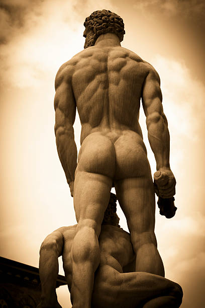 hercules and caco estatua en florencia - deltoid fotografías e imágenes de stock