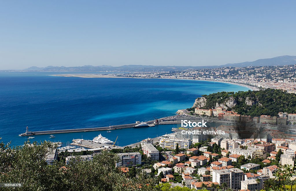 Panorama of Nice порт и Пляж - Стоковые фото Франция роялти-фри