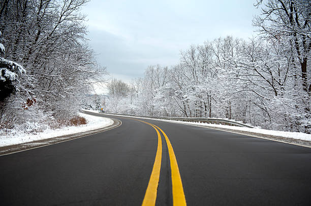 Winter Driving stock photo