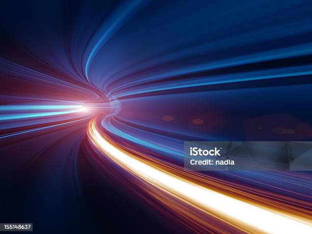 Abstract Speed Motion In Tunnel Stock Photo - Download Image Now - Speed, Abstract, Technology