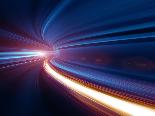 abstrato movimento no túnel velocidade - light electricity abstract energy imagens e fotografias de stock
