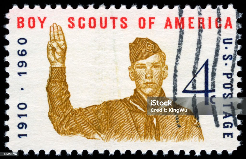 Estados Unidos sello postal - Foto de stock de Boy scout libre de derechos
