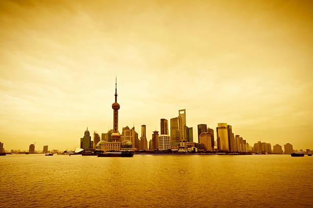 istock Golden scenics of Shanghai, China. 155148962
