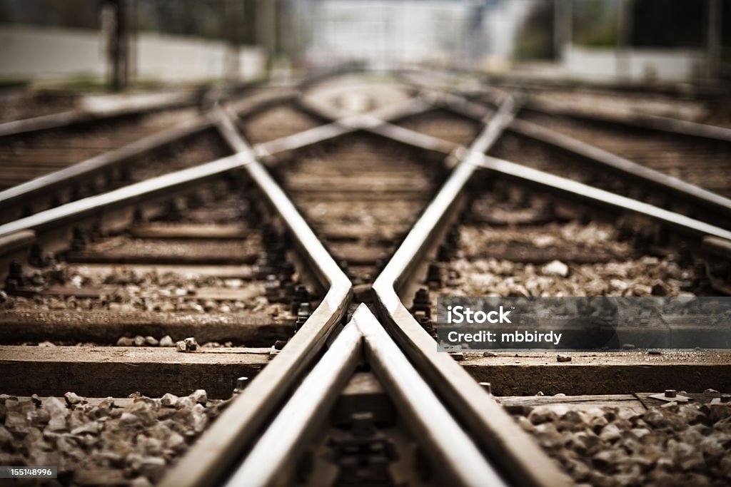 철도용 트랙형 포인트 - 로열티 프리 철도 트랙 스톡 사진