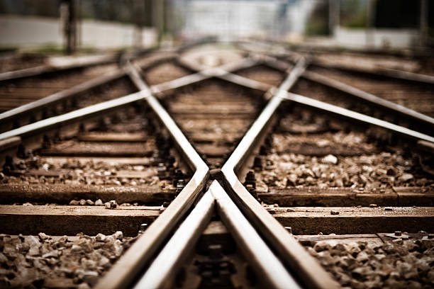 via-férrea pontos - railroad junction imagens e fotografias de stock