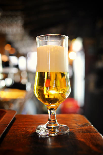 istock Glass of beer on the bar counter 155149453