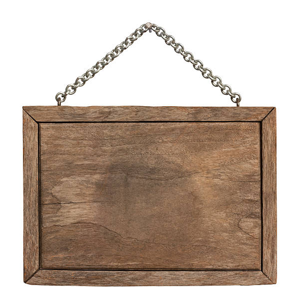 istock Old piece of weathered wood signboard. 155149594