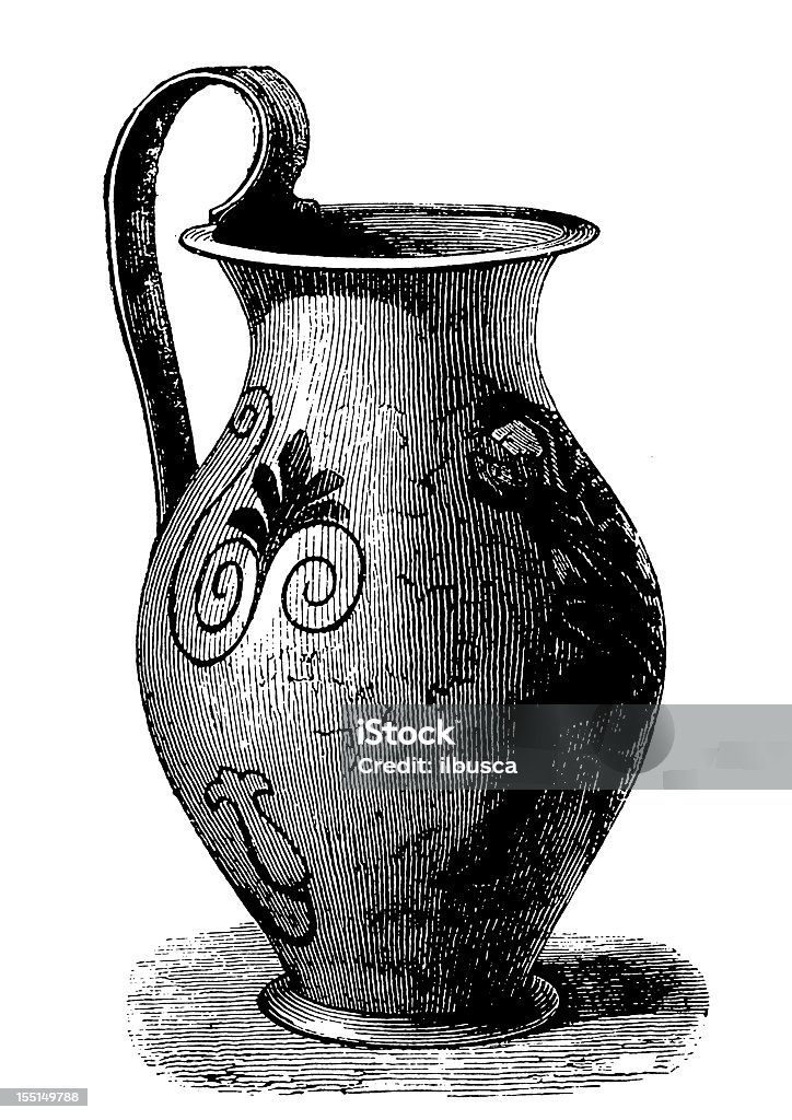 Greek Vase From "The Wonders of the Arts" Vol. 2 (1882): Greek Vase Vase stock illustration