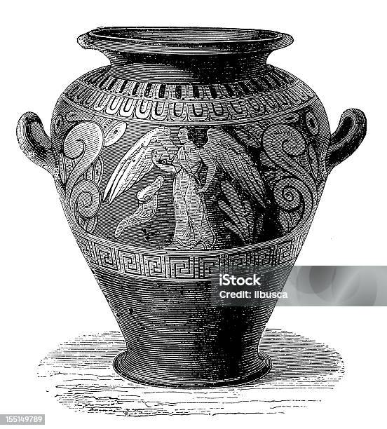 Greek Vase Stock Illustration - Download Image Now - 19th Century Style, Aging Process, Amphora