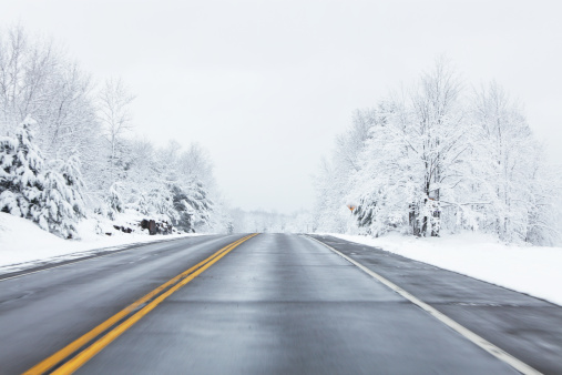 Speeding on Winter Highway