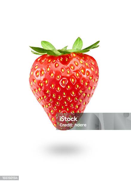 Strawberry Aislado En Blanco Foto de stock y más banco de imágenes de Fresa - Fresa, Vista de frente, Fondo blanco