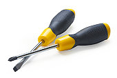A yellow and black handled Philips and slot screwdriver