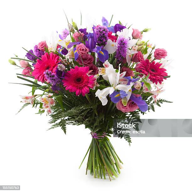 A Bouquet Of Pink And Purple Flowers Stock Photo - Download Image Now - Bouquet, Flower, Bunch of Flowers