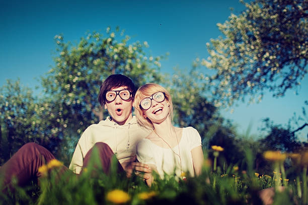 Couple in Fun Glasses