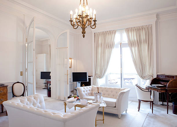 Luxury Living Room in Paris stock photo