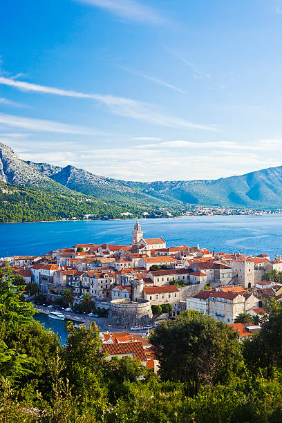 Korcula Island, Croatia The Old Town Of Korcula On Korcula Island dalmatia region croatia photos stock pictures, royalty-free photos & images
