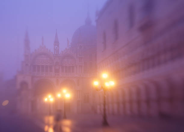 Foggy dawn on the Piazza San Marco in Venice - shot with lensbaby