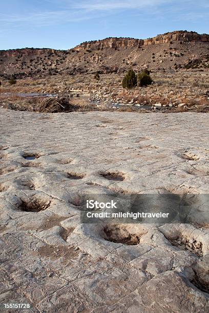 Jurassic Sauropod Par Dinosaurio Pistas Purgatoire Río Colorado Vertical Foto de stock y más banco de imágenes de Colorado