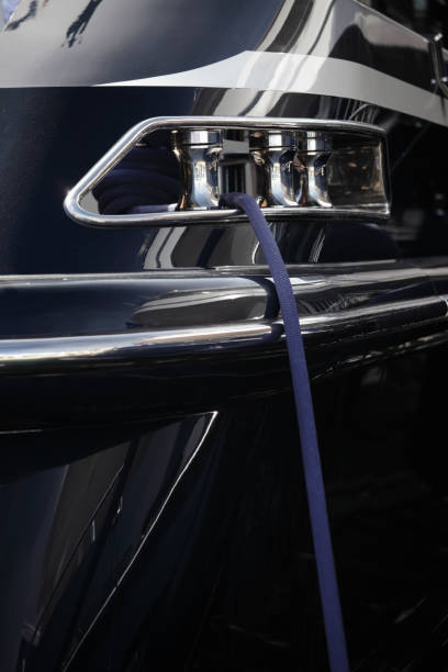 istock Fairleads on stern of yacht 155151787