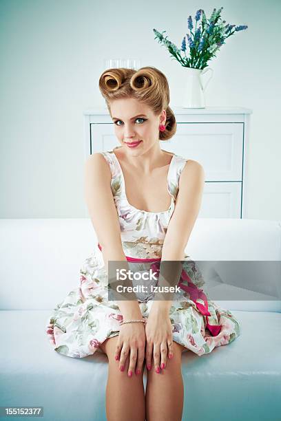 Perfect Retro Woman Stock Photo - Download Image Now - 25-29 Years, Adult, Adults Only