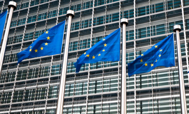 istock Flags in front of the European Commission, Brussels 155152719