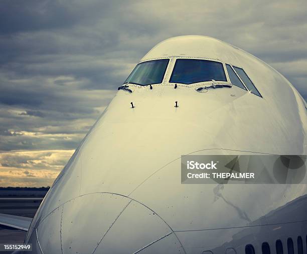 Jumbo 747 At The Gates Stock Photo - Download Image Now - Air Vehicle, Airplane, Arrival