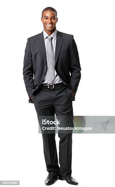 Vertical Shot Of A Man With A White Background Stock Photo - Download Image Now - Men, Suit, White Background