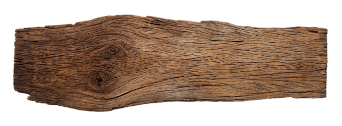 Old piece of weathered wood, isolated on white, clipping path included.