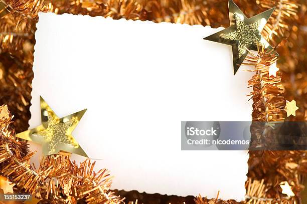 Foto de Convite De Natal e mais fotos de stock de Cartão de Felicitação - Cartão de Felicitação, Dourado - Descrição de Cor, Esparso