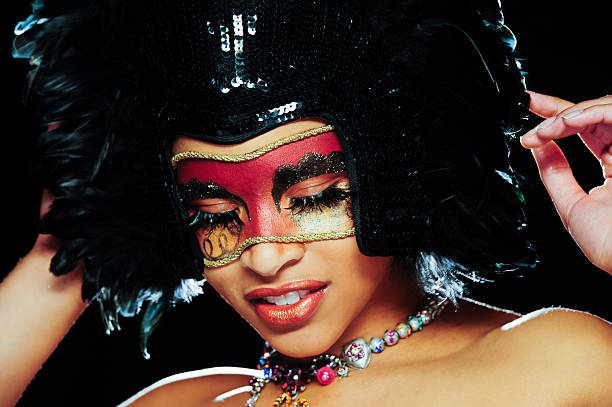 Carnival Masks Carnival Mask portrait. Makeup only used. mardi gras body painting stock pictures, royalty-free photos & images