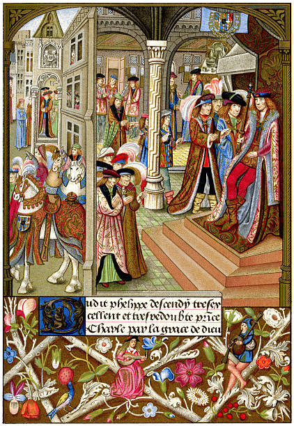 illustrations, cliparts, dessins animés et icônes de charles duke de bourgogne - medieval illuminated letter