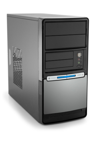 modern pc tower with copyspace, clipping path includet