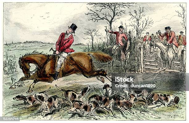 Victorian Fox Hunt Stock Illustration - Download Image Now - Fox Hunting, Hunting - Sport, Hunter