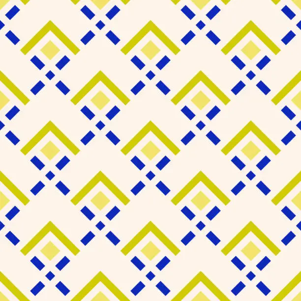 Vector illustration of Retro pattern. Vector ornamental geometric seamless texture. Tribal ornament