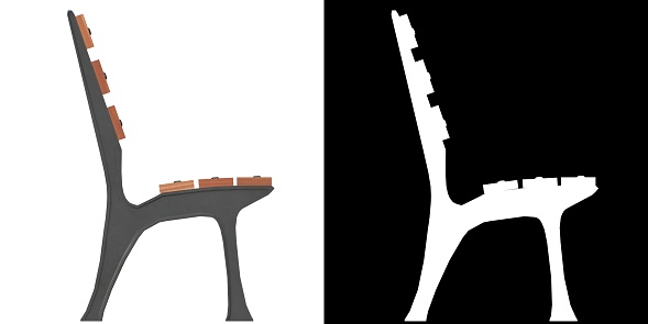 3D rendering illustration of a park bench