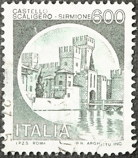 Old Stamped Italian Stamp on a Postcard
