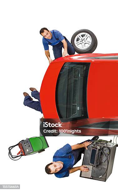 マニュアル作業員 - 自動車修理工場のストックフォトや画像を多数ご用意 - 自動車修理工場, 白背景, カットアウト