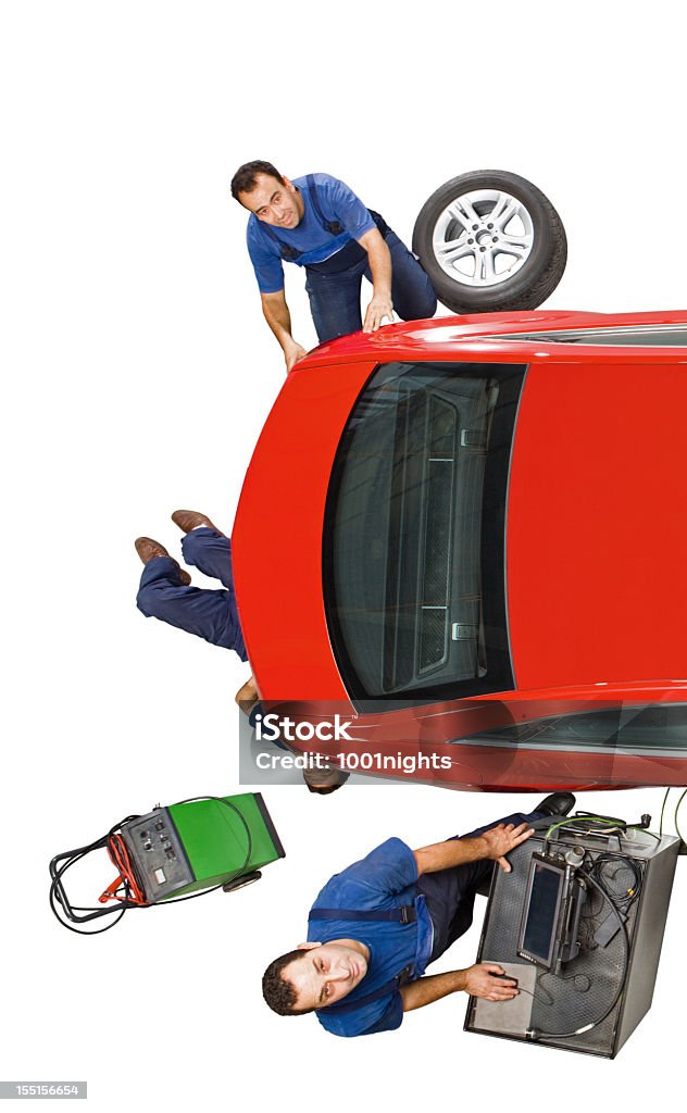 Pracownicy fizyczni pracy - Zbiór zdjęć royalty-free (Warsztat naprawy pojazdów)