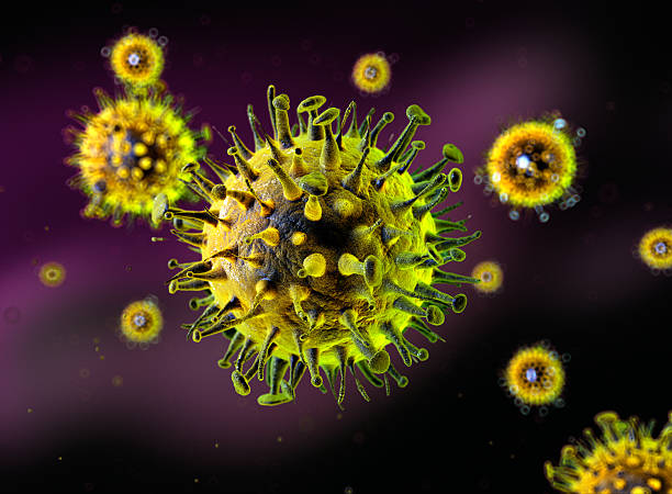 simil-influenzali-virus - ingrandimento su vasta scala foto e immagini stock
