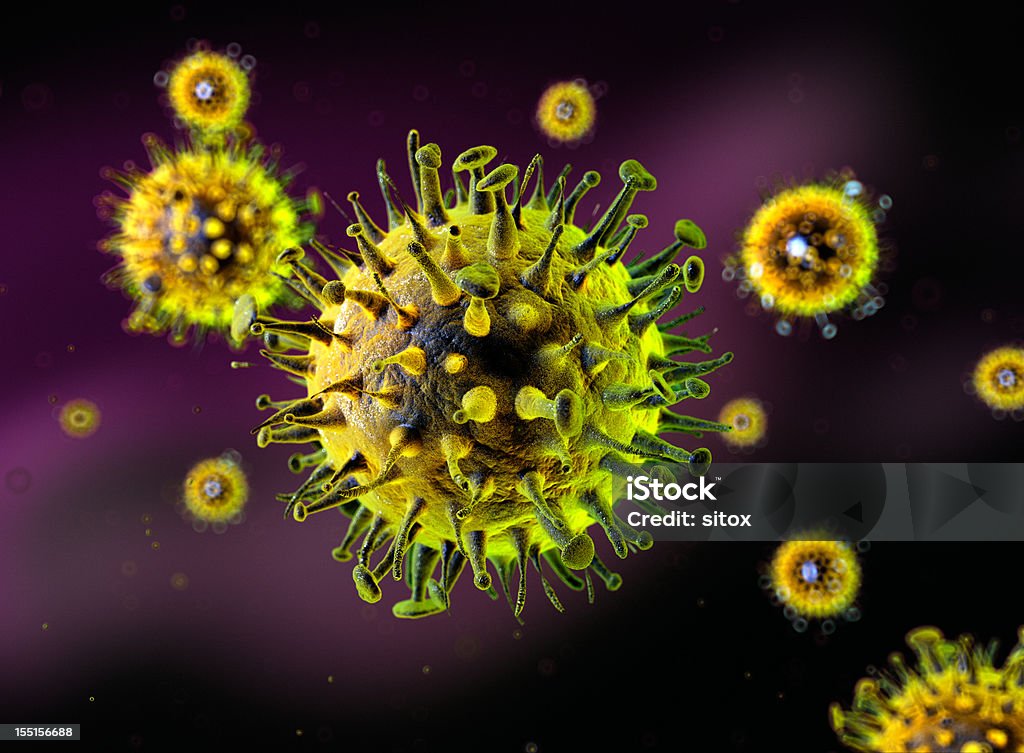 인플루엔자-유사 바이러스 - 로열티 프리 독감바이러스 스톡 사진