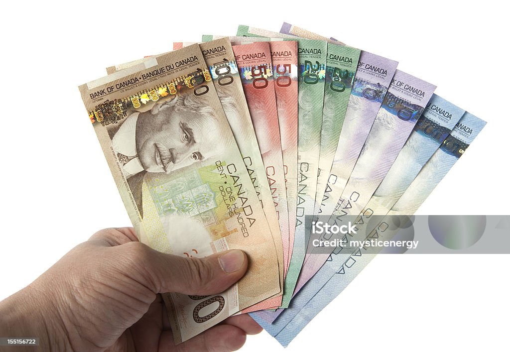 Valuta canadese - Foto stock royalty-free di Banconota di dollaro canadese