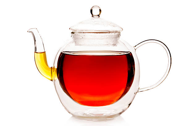Double wall thermo teapot stock photo