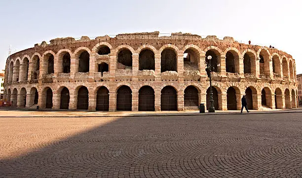 The Arena of Verona (Arena di Verona) is a Roman amphitheatre in Verona, Italy, which is internationally famous for the large-scale opera performances given there. It is one of the best preserved ancient structures of its kind