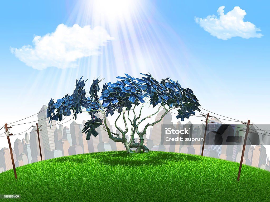 Solar árvore de - Foto de stock de Cabo royalty-free