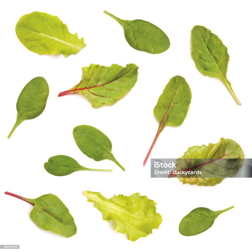 Gemischten grünen Salat Blätter - Lizenzfrei Salat - Blattgemüse Stock-Foto