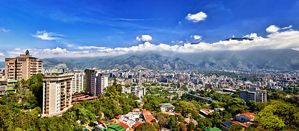 Eastern Caracas city aerial view at early morning Panoramic image of eastern Caracas city aerial view at late afternoon. Venezuela.  Showing El Avila mountain. caracas stock pictures, royalty-free photos & images